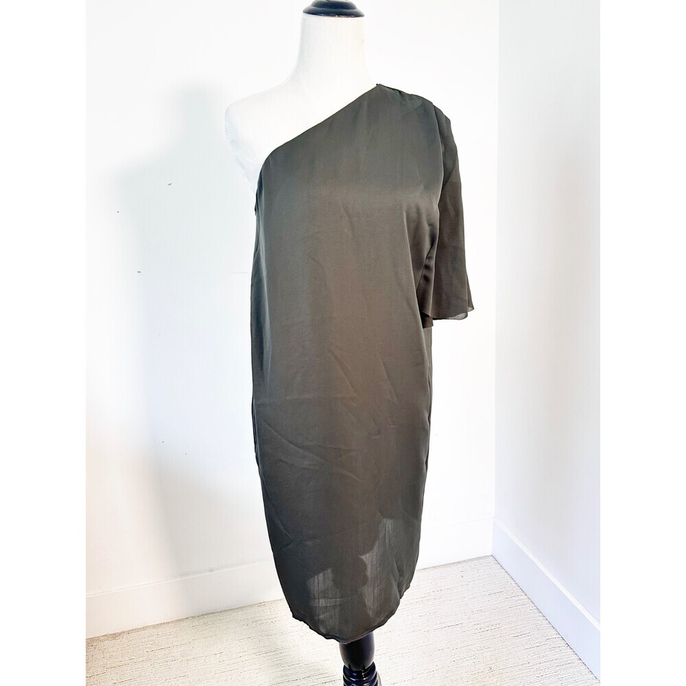 ACNE STUDIOS NWT Woozy One-Shoulder Cape Dress Women’s 36 Green Wedding Guest